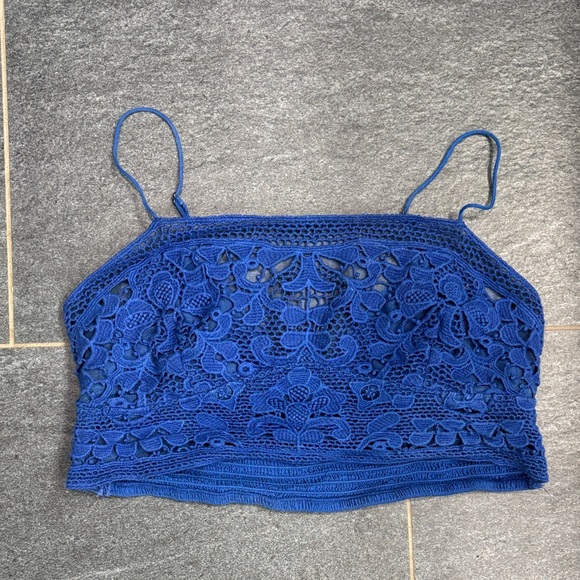 Blue Bandeau top with straps - Picture 1 of 4